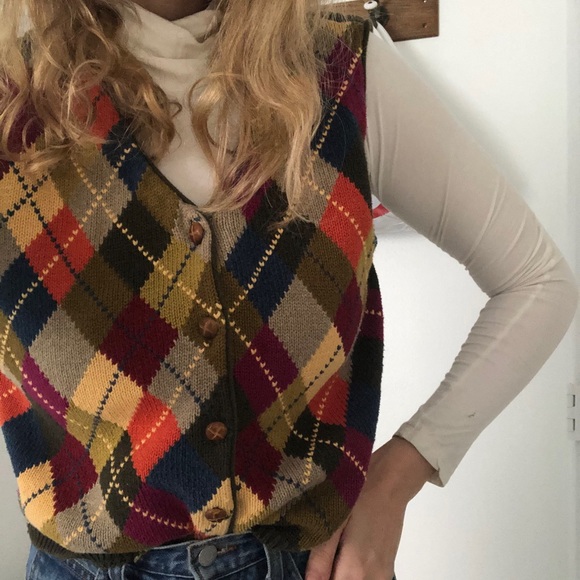 Vintage Liz Claiborne Argyle Knit 
